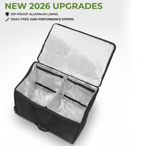 Vista 2 de TRUE NORTH Bolsa Térmica para Entrega de Alimentos con Divisor (23"x15"x14") - Bolsa Calentadora de Alimentos Uber Eats - Bolsas de Pizza