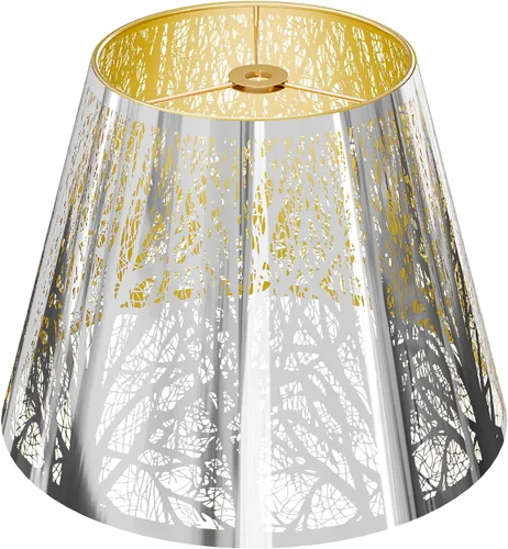 Vista 15 de ALUCSET Pantalla de lámpara de barril pequeño, pantalla de flecha grabada de metal para lámparas de mesa y luces de pared, 6 pulgadas, parte