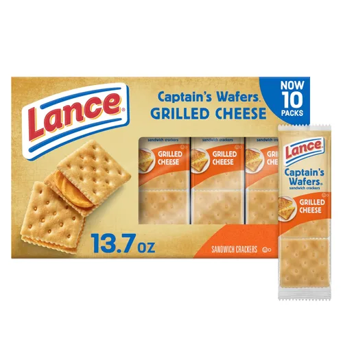 Vista 10 de Lance - Galletas saladas tipo sándwich, Captain's Wafers, paquete variado, 10 paquetes individuales, 6 sándwiches en cada uno