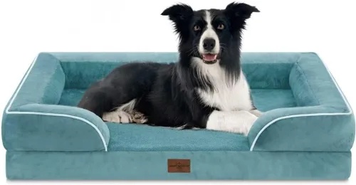Vista 81 de Comfort Expression Cama ortopédica para perros extra grandes de 45 x 35 pulgadas, cama para mascotas XL de espuma tipo caja de huevos impermeable