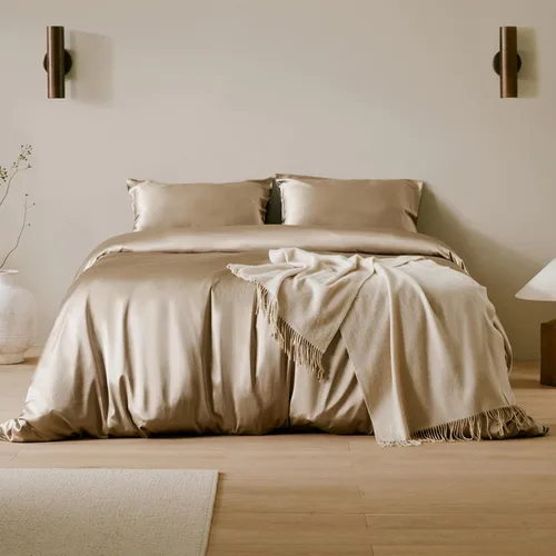 Vista 13 de LilySilk Sábanas de seda de morera de 4 piezas, 19 sábanas de seda Momme, 1 sábana encimera, 1 sábana bajera y 2 fundas de almohada de seda Oxford