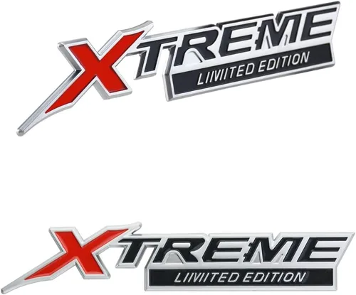 Vista 7 de 2 emblemas Xtreme X Treme de edición limitada, placa de identificación 3D, repuesto para Xtreme Fender Side Trunk Rear (plata negro)