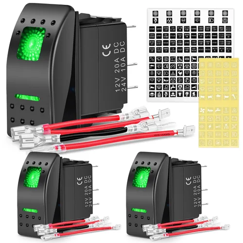 Vista 15 de Nilight Interruptor de 3 vías de encendido y apagado, control de palanca basculante, una sola carga desde dos ubicaciones separadas, interruptores