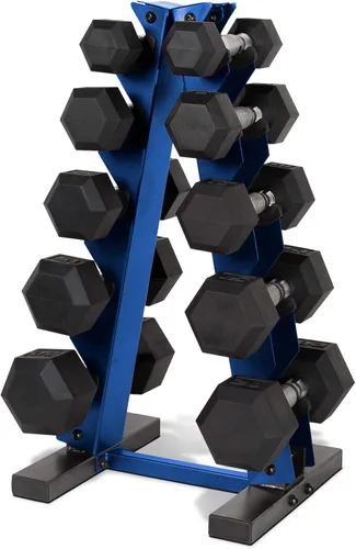Vista 17 de CAP Barbell Juego de mancuernas hexagonales recubiertas de 150 libras con estante vertical Múltiples opciones