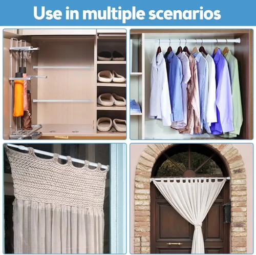 Vista 7 de Paquete de 4 barras de seguridad para puertas correderas, barras de seguridad ajustables para puerta corrediza de vidrio, barras de seguridad