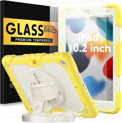 Vista 22 de BLOSOMEET Bonita funda para iPad de 9ª generación 2021 de 10.2 pulgadas con protector de pantalla de vidrio templado y soporte para bolígrafo, funda