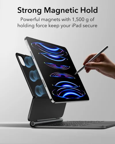 Vista 4 de ESR - Funda con teclado para iPad Air 11 pulgadas (M3/M2, 2025/2024), iPad Pro 11 (4.ª a 1.ª gen) y Air 5/4, Magic Keyboard, soporte flotante