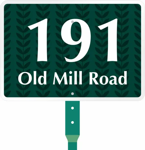 Vista 13 de SmartSign Letrero personalizado de dirección de casa de 7 x 10 pulgadas con estaca de 18 pulgadas (diseño de domo), aluminio reflectante a prueba