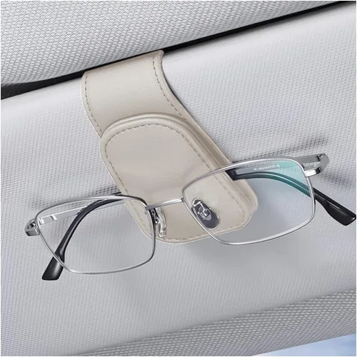 Vista 26 de zipelo Soporte para gafas de sol para visera de coche, colgante magnético de piel para gafas de vehículo, clip para montar gafas de sol en viseras