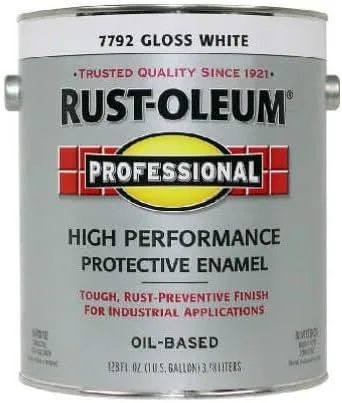 Rust-Oleum 242256 Esmalte protector profesional a base de aceite blanco de alto rendimiento, 100 COV, 1 galón