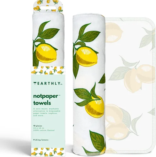 Vista 14 de Toallas de Papel Reutilizables - Paquete de 10 - Rollo de Toallas de Papel de Tela de Algodón Lavables - Servilletas Reutilizables sin Papel de Tela