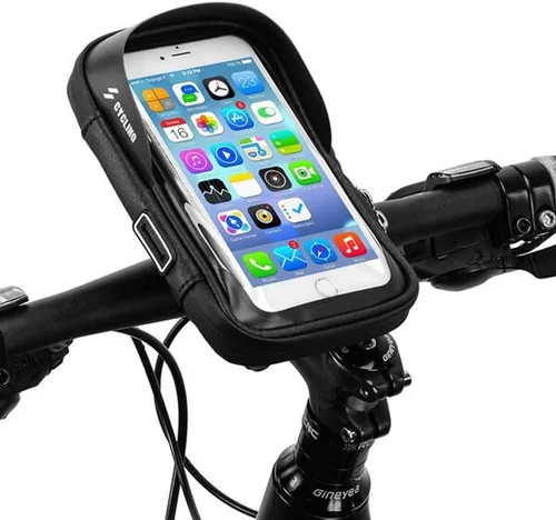 Vista 2 de Bolsa giratoria de 360° para teléfono de bicicleta, resistente al agua, para teléfono celular, pantalla táctil, bolsa para manillar, bolsa