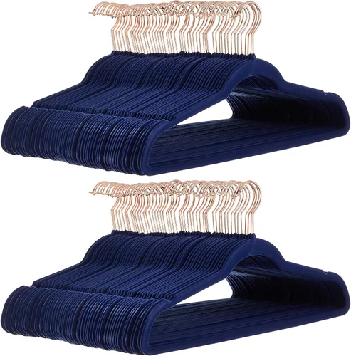 Vista 22 de Yaxa Basics - Ganchos finos de terciopelo antideslizantes para trajes, paquete de 30, color negro