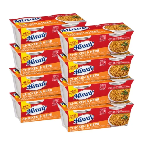 Vista 10 de Minute Arroz basmati listo para servir, tazas de arroz para microondas, tazas de 8.8 onzas (paquete de 8)