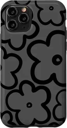 Vista 29 de Cute Flower Pattern Wildflower Charcoal Grey Black Floral Case for iPhone 17