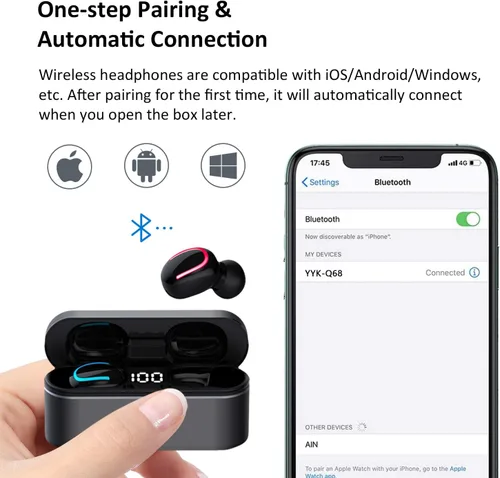 Vista 7 de Auriculares inalámbricos Bluetooth 5.4, audífonos ligeros con sonido estéreo de alta fidelidad y graves profundos, micrófonos integrados