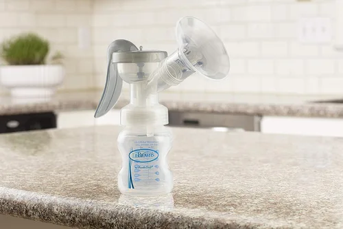 Vista 10 de Dr. Brown's Natural Flow MilkSPA - Calentador de leche materna y biberón con extractor de leche manual con blindajes SoftShapeSilicone y biberón