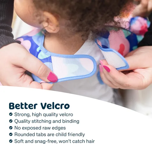 Vista 3 de Tiny Twinkle Babero a prueba de desorden, bonito traje con babero de manga completa, baberos impermeables para niños pequeños, lavable a máquina