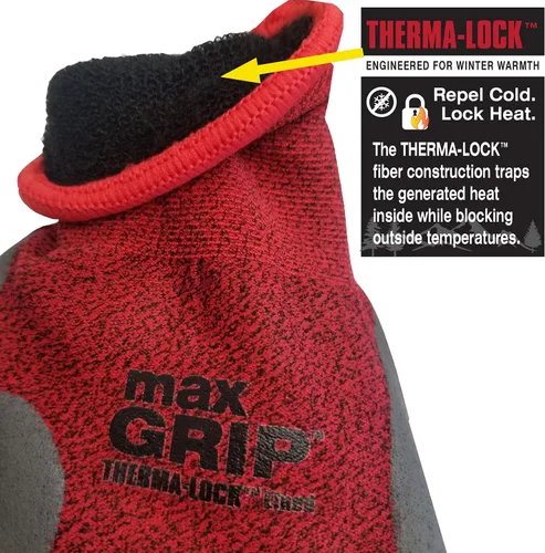 Vista 5 de Midwest Gloves & Gear 90CF-EA MAX - Guantes de agarre, color rojo/negro, talla L