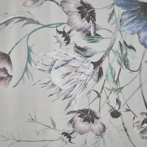 Vista 5 de Madison Park Cassandra - Cortina de baño de percal de algodón, diseño floral, moderno, estilo shabby chic, para privacidad, 72 x 72 pulgadas, azul