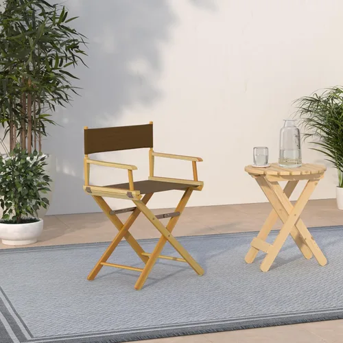 Vista 2 de Casual Home 200-00/021-45 - Silla de director de 18 in, marco natural, lona marrón, altura clásica