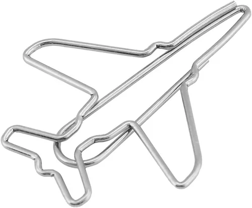 Vista 4 de 10 clips de papel con forma de avión, marcadores, clip de marcado de documentos, clip de organización para proyectos de arte, libro de raspado