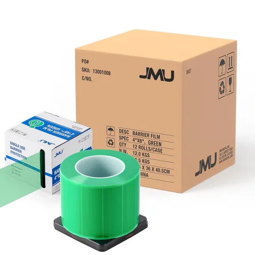 Vista 18 de JMU Película de barrera rosa, película de barrera dental para tatuajes, cinta de barrera de 4" x 6", 1200 hojas