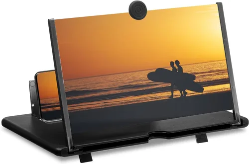 Vista 7 de MECCANIXITY Lupa de pantalla de 10 pulgadas para teléfono celular, proyector de aumento 3D HD, soporte amplificador de pantalla para todos los Negro