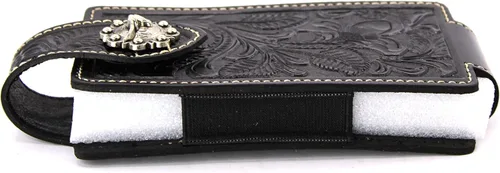 Vista 6 de West Star - Funda universal de cuero para teléfono celular con trabilla para cinturón, cierre magnético, 6 x 3 pulgadas, 342A Longhorn BK