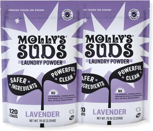 Vista 9 de Molly's Suds Detergente en polvo original para ropa Detergente limpio para ropa en polvo para pieles sensibles Ingredientes simples y eficaces