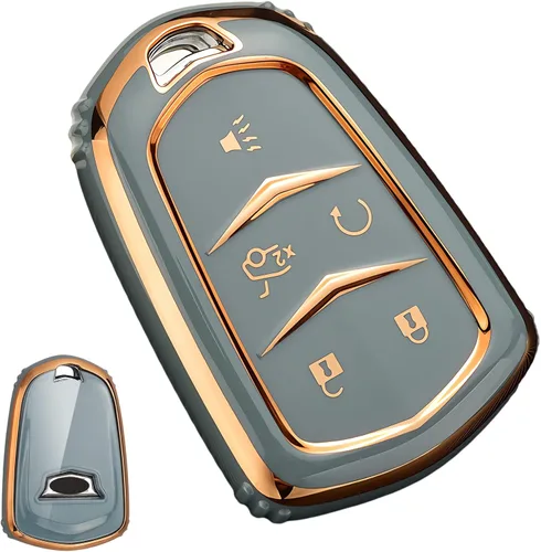 Vista 8 de Funda para Llavero Cadillac Escalade, para Cadillac ATS CTS CT6 STS SRX XT5 Funda de Llavero de TPU Suave Premium Protección Completa Soporte