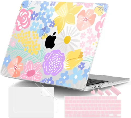 Vista 21 de DONGKE Funda para MacBook Air M4 de 13.6 pulgadas 2025 2024 2023 2022 Modelo A3240 A3113 A2681 M3 M2 Chip, carcasa rígida de plástico con Touch ID
