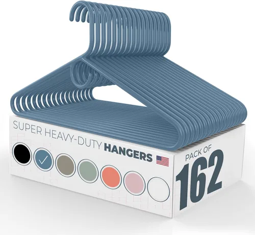 Vista 107 de Neaties Paquete de 6 perchas para ropa súper resistentes, fabricadas en los Estados Unidos, capacidad de 10 libras, perchas de plástico grueso