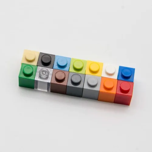 Vista 3 de Bloque de ladrillo clásico a granel, ladrillos blancos 1x1, ladrillos de construcción planos 100 piezas, compatible con piezas y piezas de Lego