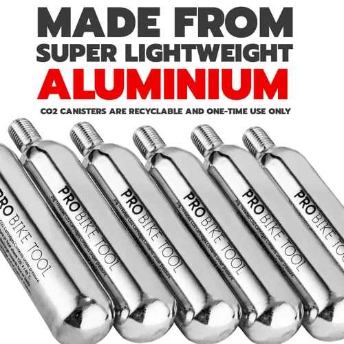 Vista 3 de Cartuchos de CO2 roscados de 0.71 onzas – Paquete de 6 para todos los infladores de neumáticos de bicicleta de CO2 con conexión roscada – Recambio