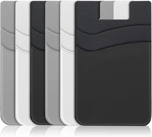 Vista 17 de SHANSHUI Soporte para tarjetas de teléfono, paquete de 3 fundas de silicona para tarjetas de crédito, tarjeta de visita, bolsillo para iPhone