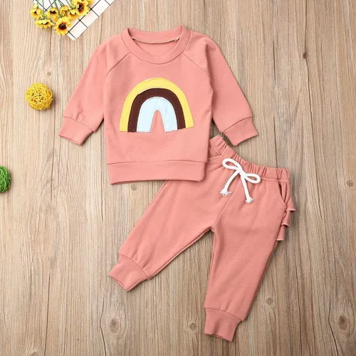 Vista 2 de Thorn Tree Ropa de bebé recién nacido traje de algodón lindo bebé niño ropa de juego otoño invierno arco iris trajes Arcoiris Rainbow