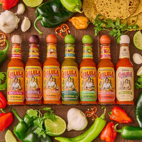 Vista 4 de Cholula Salsa picante, ají y ajo, Kosher, 5 onzas líquidas (paquete de 12)