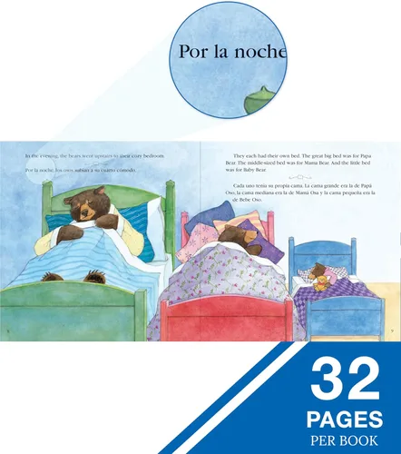 Vista 4 de Carson Dellosa Education Conjunto de libros Keepsake Stories Cuentos clásicos de hadas para niños en español e inglés, Los tres cerditos, Caperucita