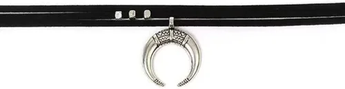 Vista 6 de FMR Gargantilla de luna creciente para mujer, collar de luna, collar de terciopelo negro, collar vintage de múltiples capas, collar con colgante