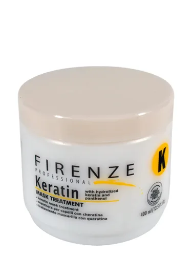 Vista 2 de Firenze Professional Mascarilla de queratina para el tratamiento del cabello, 13.5 onzas, sin sal, sulfato y parabenos, fórmula de reparación