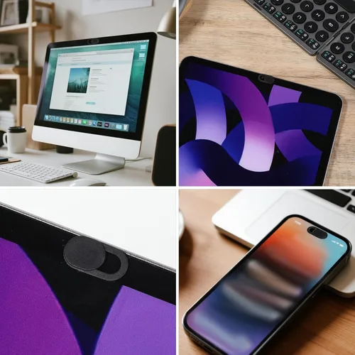 Vista 7 de Piriuuo 50 piezas de cubierta para cámara web, cubierta deslizante para cámara de computadora portátil, fundas ultrafinas para cámaras de PC