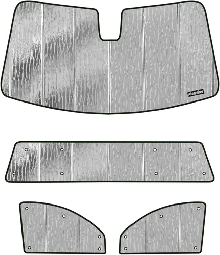 Vista 8 de Pigenius Parasol de parabrisas para Chevy Silverado/GMC Sierra 1500/2500/3500 HD 2014-2018 cabina estándar, reversible plata/negro