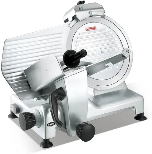 Vista 15 de KWS MS-6RS Premium - Rebanadora Eléctrica de 200W con Cuchilla de Acero Inoxidable Roja de 7.67 Pulgadas, Rebanadora de Alimentos para Carne