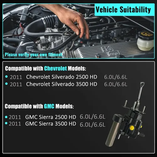 Vista 3 de Potenciador de freno hidráulico para Chevrolet GMC 2500 3500 01