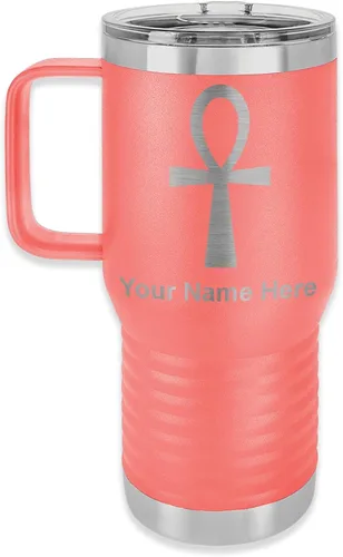 Vista 54 de LaserGram 15oz Vacuum Insulated Coffee Mug, Ankh, Personalized Engraving Included (Orange)