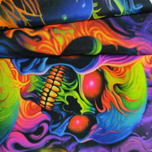 Vista 7 de Xiaoput Tapiz de pared de esqueleto reactivo a los rayos UV con calavera para dormitorio, sala de estar, decoración de dormitorio, 40 x 30 pulgadas