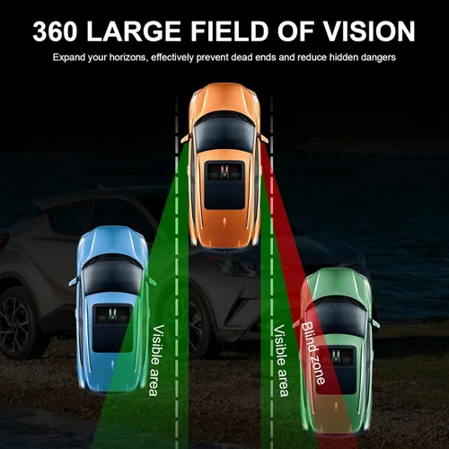 Vista 2 de LivTee Espejo de punto ciego, espejo de punto ciego montado doble ajustable de vidrio HD vista de gran angular, universal, izquierda