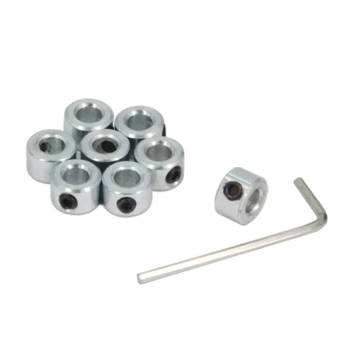 Vista 12 de Collar de eje de orificio de 5/8 pulgadas con zinc chapado en acero sólido, juego de collares de eje de tornillo para maquinaria y uso industrial, 4