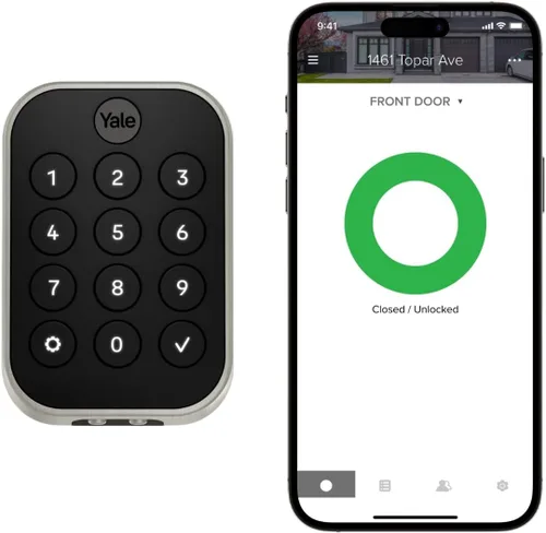 Vista 10 de Yale Security Home Assure Lock 2 Cerrojo de seguridad de doble perno, cerradura de puerta de entrada sin llave en antelina negra con teclado táctil